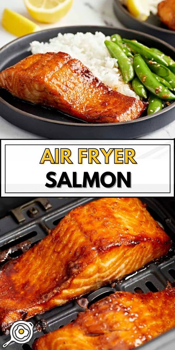 Air fryer salmon pin image