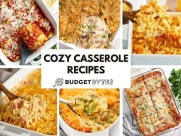 cozy casserole collage image