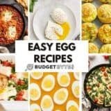 collage image of various egg breakfast ideas