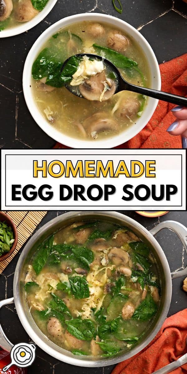 homemade egg drop soup pin image