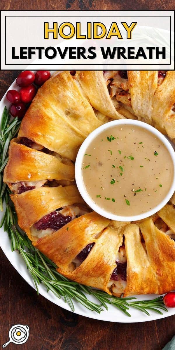 holiday leftovers wreath pin image