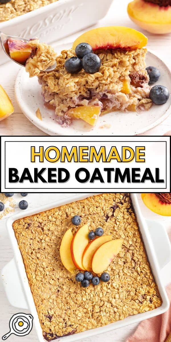 homemade baked oatmeal pin image