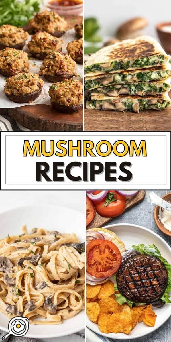 mushroom recipes pin image