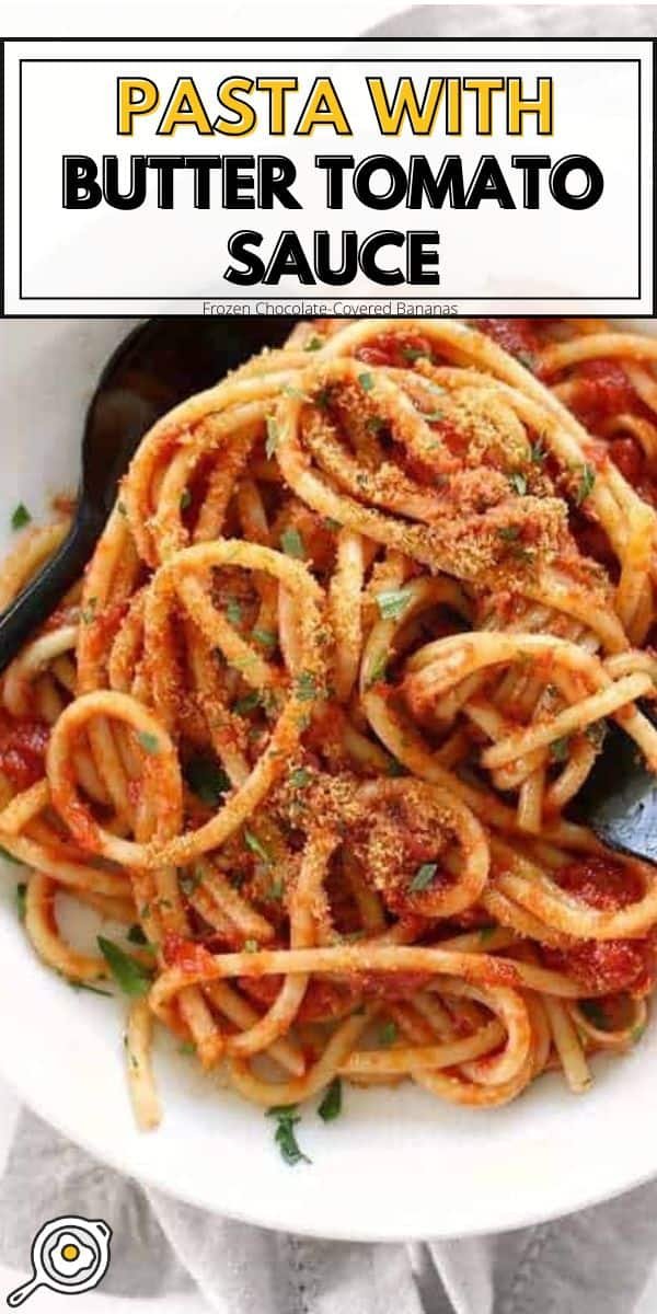 pasta with butter tomato sauce pin image