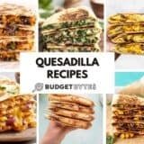 collage of various quesadilla recipes