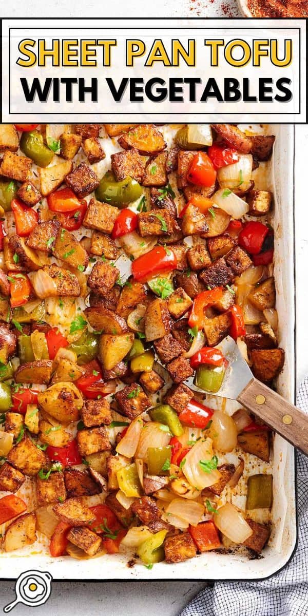 sheet pan cajun tofu pin image