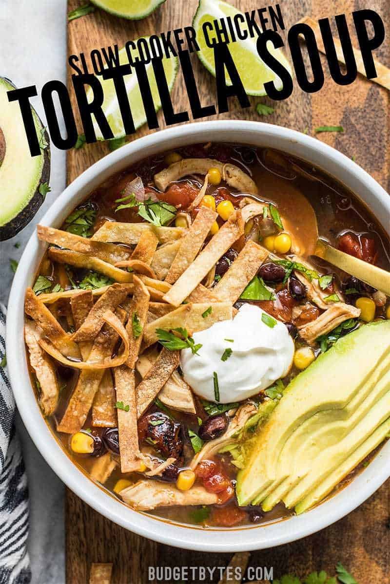 This Slow Cooker Chicken Tortilla Soup offers a deep, comforting, smoky flavor with simple ingredients and minimal effort. BudgetBytes.com