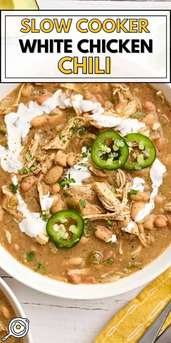 Slow Cooker White Chicken Chili pin image
